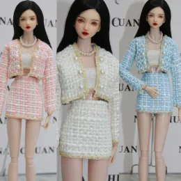 Handgjorda kläduppsättningar / girdrock + kjol + vit topp / 30 cm dollkläder höst slitage för 1/6 xinyi fr st barbie docka leksak