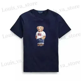 T-shirt maschile polo per orso maglietta all'ingrosso di alta qualità 100% Tshirt di orso di cotone Short Slve T Shirts USA T240411