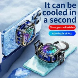 X76 Einstellbarer magnetisch fester Rückenclip -Digitalanzeige Schnellkühlung Halbleiter Mobiltelefon Kühlerkühler