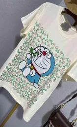 Doraemon Short Sleeve T-Shirt 2021 no início da primavera Novo Dingdang Maona Round Pescoço Loose Top Fashion4644304