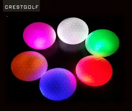 Goldball Night Golf Balls 타격 울트라 브라이트 글로우 골프 공 LED 볼 두 레이어 골프 연습 Balls2386334