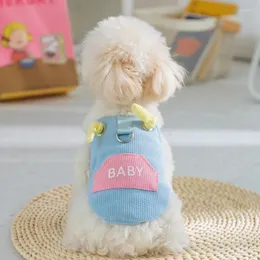 Hundekleidung süße Baby Bogen Ins Sommer Bunte Taschenweste Traktionsgurt kleine mittelgroße Hunde Waffel Top Teddy Kleidung Welpe Kleidung