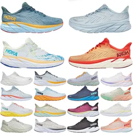 2024 Running Clifton 8 Sapatos para homens Mulheres Kawana Mafate Designer de elevão tênis Triple White Pink masculino 8 Esportes ao ar livre Blanc de Blanc iluminante