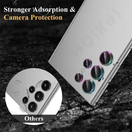 2 Paket Samsung Galaxy S24 S23 Ultra Kamera Lens Koruyucu Dostu 9H Temperli Cam Çizelge Anti-Çizelge Titanyum Askeri Derece Cam