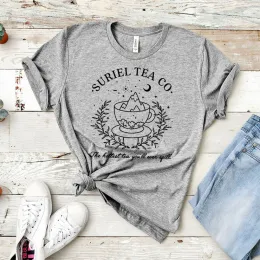 Suriel Tea Co Shirt Bir Dikenli Mahkeme ve Roses T-Shirt Acotar Velaris Tee Şehri Starlight SJM Bookish Tee Kadınlar Günlük Tops
