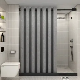 K-Water Hooklees gri duş perdesi lüks kalınlaşmış düz renkli banyo perdeleri keten su geçirmez banyo küvet seti 240407