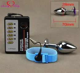 Liten Anal Plug Penis Ring Electric Host and Cable Shock Electro Stimulation Sex Toys For Tens AdultGame Y2004221799188