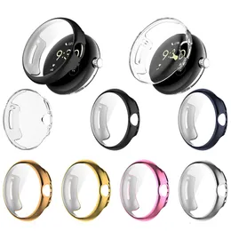 Fullt täckningsskydd för Google Pixel Watch Plating TPU Case Smartwatch TPU Screen Protector Shell