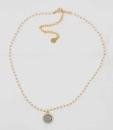 2024 Luxusqualität kleine runde Form anheitige Halskette mit blauer Farbe Ohrring Ohrring Nature Shell Perlen PS7701B