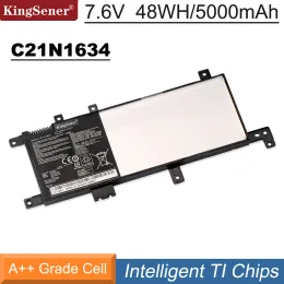 Batterias Kingsenener C21N1634 Bateria de laptop para ASUS A580U X580U X580B A542U R542U R542UR X542U V587U FL5900L FL8000U 7.6V 38WH