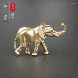 Orecchini di collana impostati in ottone solido Elefante Ornamento in bronzo animale intagliato piccolo manuale per il tè decorazione per animali domestici antichi culturali antichi