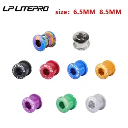 LITEPRO 5PCS Bicycle Chainwheel Screws 6.5/8.5mm Disc Screw Single Chainring Bolts Dental Plate for MTB Road Bike Crankset Parts