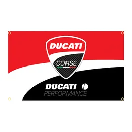 90x150 cm Ducatis Performance Bandiera motociclistica in poliestere team di corse Staming Banner Home o all'aperto per la decorazione