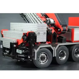 Truck idraulico crane 8x8 RC 1/14 F1650 Modello di metallo a gru con sterzo di sollevamento dell'assale posteriore PL 18 RC Auto Model giocattolo