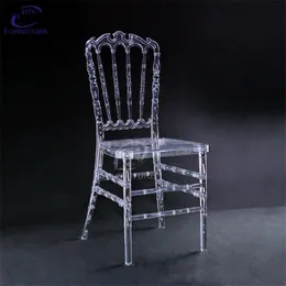 4 PCs klarer Bambusstuhl Hochzeit Acrylstuhl Bankett Crystal Seat Family Hotel Esszimmer Stuhl Dekoration