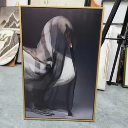 Modern Light Luxury Animal Swan Canvas Mural Print Room Lar