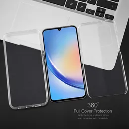 SMSUNG A34 Fundas 360 ﾰ Silicone TPU Front + Custode posteriore per PC per Samsung Galaxy A34 A 34 Copertina completa del corpo a doppia trasparente protezione