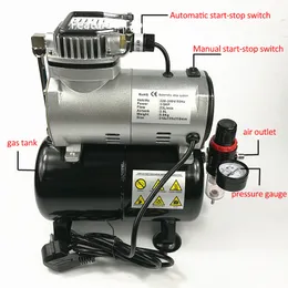 TC20T Piccola pompa per aria aerogramma da colorare mobili silenziosi per compressore aria