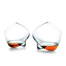 2 Pcs Clear Rolling Whiskey Glasses Creative Denmark Design Spin Gyro Crystal Wine Glass XO Cognac Brandy Snifters Dropshipping