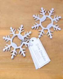 Vinterbröllop gynnar Silver Snowflake Wine Bottle Opener Party Giveaway Gift for Guest2872795