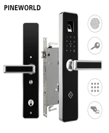 Pineworld Biometrische Fingerabdruck Smart Lockhandle Electronic Door LockfingerprinTrfidKey Touchscreen Digitales Passwort Lock 2019562752
