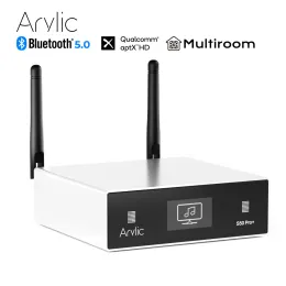 Radio Arylic S50 Pro+ WiFi Aptx HDオーディオプリアンプとESSセイバーDAC AKM ADCマルチルームエアプレイタイダルインターネットラジオ