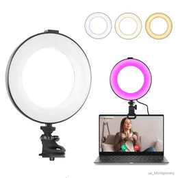 Webcams Zomei RGB Light Ring Light Clip auf dem Laptop -Monitor für Webcam -Beleuchtung/Zoombeleuchtung/Remote -Arbeit/Live -Streaming