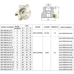 BAP 300R 50-22-5T BAP 400R 40-22-3T BAP RIGHT VINKLE FACE END MILL FLAT CUTER APMT1135/APMT1604 CARBIDE INSERTS CNC MILL LATHE