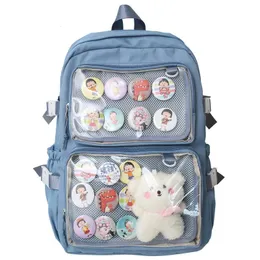 Giappone Itabag Transparent Pvc Backpack Borse per le ragazze Kawaii Casual Libro Travel Rucksack 240328