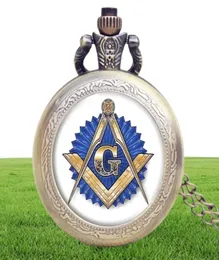 Antyczne zegarki masońskie mason masonry g design brązowy zegarek kieszonkowy mężczyźni kobiety analogowe zegar z łańcuchowym naszyjnikiem1559049