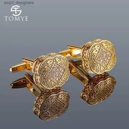 روابط الكفة Cufflinks Mens Tomye XK20S007 عالية الجودة الزركون الزركون 3 ألوان اختياري قميص تكسودوس الرسمي روابط الكفة الزفاف Y240411