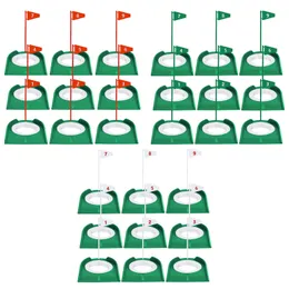 9pcs Golf Putting Cup e bandeira Ajuda do putter Practice w/ bandeira de treinamento Hole para colocar garagem para homens internos homens