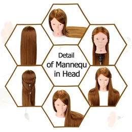 80% verklig hårmakeup övning träning huvud frisör mannequin docka huvud för frisörer öva blond hårstrån curling