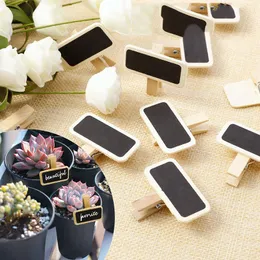 50pcs Mini Wooden Blackboard Message Straphangular Slate Cards