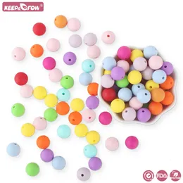 1000pcs 12 مم حبات السيليكون جولة BPA حرة DIY السلسلة السلسلة هدية Baby Beads Beads Colorful Baby Peads Toys 240403