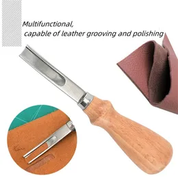 Practical Leather Craft Edge Beveler Skiving Beveling Knife DIY Cutting Hand Craft Tool With Wood Handle A4mm A6mm A8mm A10mm