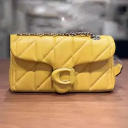 Новый дизайнерский стеганый стержень Tabby Crossbody Bag Женщины высококачественная цепная сумка для плеча роскошная кожаная тотация классическая модная джинсовая сумка для покупок бренд маленькая квадратная сумка 40411