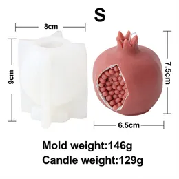 Stampo per candele in silicone di frutta di melograno 3D per ornamenti per aromaterapia fatti a mano fai -da -te armato di artigianato per cottura mousse stampo per mousse