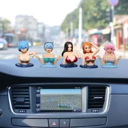 Yeni sallanan göğüs kızı araba gösterge paneli süsleri seksi sevimli anime bebek tombul araba iç şekil motosiklet aksesuarları dekorasyon