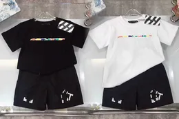 Brand baby tracksuits boys Short sleeved suit kids designer clothes Size 100-150 CM directional marker printing t shirt and shorts 24April