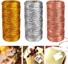 100 m/rotolo filo metallizzato cavo oro macrame argento corda da regalo per imballaggio regalo per la produzione intrecciata artigianale fai -da -te.