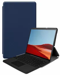 Ultra Slim Pu Book Book Flip Cover Cover для Microsoft Surface Pro X 2019 13 -дюймовый планшет с подставкой может положить клавиатуру3008813