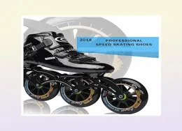 ICE SKATES Professional CityRun Speed ​​Speed ​​Shoes لمسابقة سباق المسار الداخلي 110 مم 100 مم 90 مم الألياف الكربون الأسطوانة 7216332