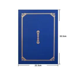 4 PCS Black Folder Award Certificate Holder 개인화 된 폴더 문서 Diploma Navy Blue Covers Paper