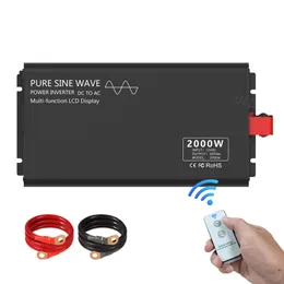 عاكس الموجة النقية النقية DC 12V 24V 48V 60V 72V إلى AC 110V 220V CAR CAR HENVERTER1000W 1500W 2000W LCD شاشة LCD