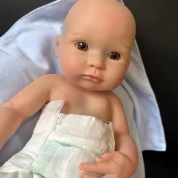 35 cm handgjorda bonecas bebes reborn de silicone real pojke kan dricka kan kissa boneca återfödd corpo de silikon doll