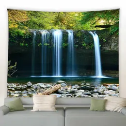 Spring Park Garden Landscape Tapestry Tapestries Foresta Corrente Acqua Paesaggio Naturale Muro Camera sospeso Camera Decorazione per la casa R0411 1