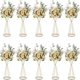 Vase Gold/ White Flower Stand 70cm/ 50cm Metal Road Lead Wedding Centerpiece Flowersラック