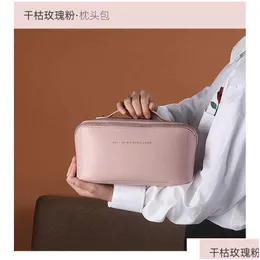 Косметические сумки 2023 Новый Instagram Advanced Makeup Pillow Bag Bag Cute Leather Chete