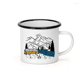 Tassen weit verbreitete 301-400ml Emaille Tasse nicht leicht zu verblassen kreativen Trendbier-Trink Ussissils Saftglas Seien Sie leicht zu tragen